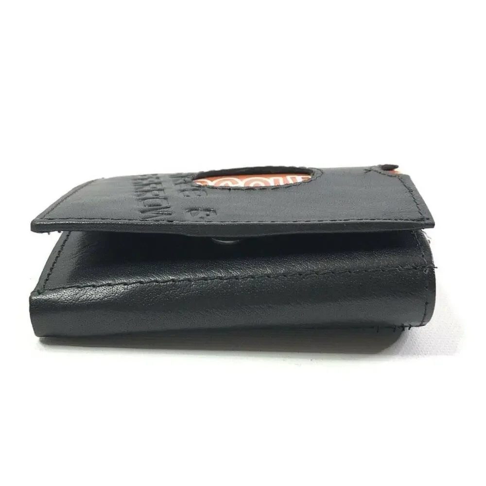 Spikes and Sparrow Austin Black Leather Wallet Trifold Snap RFID Protection New